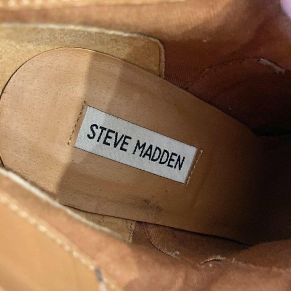 Steve Madden Genuine Leather Jammie Ankle Boots Size 10 - Picture 5 of 8